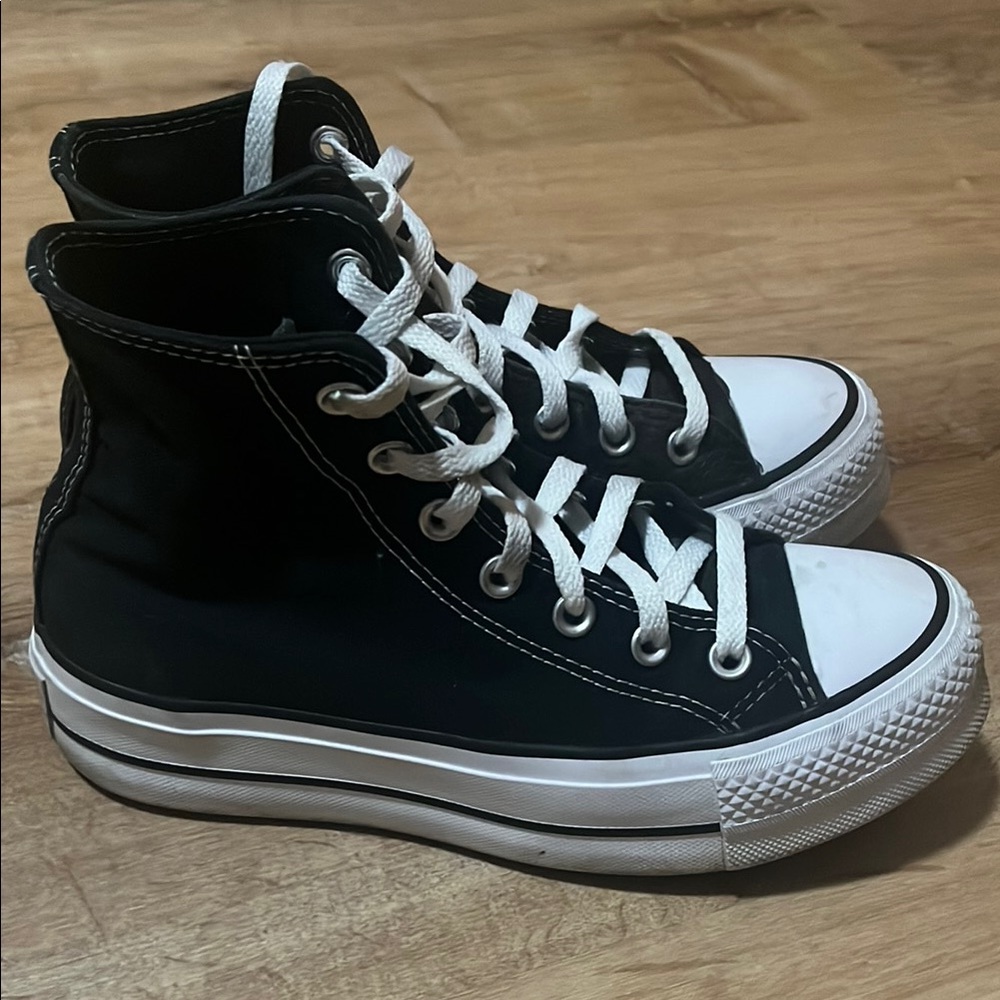 Converse Black and White Platform Shoes